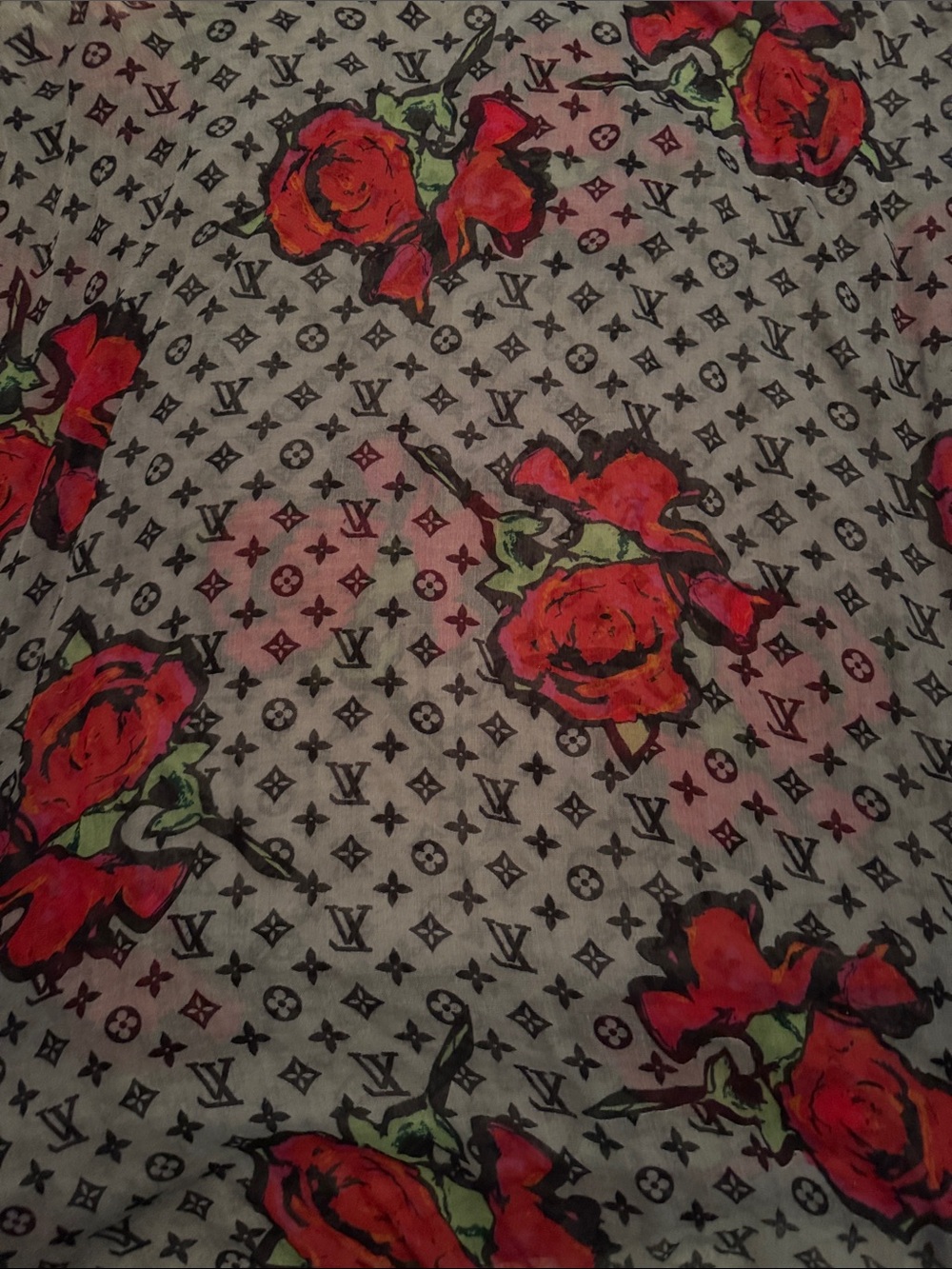 Louis Vuitton Monogram Scarf: Roses x Stephen Sprouse Collection